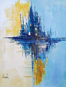 Jean Marie Ferrer artiste peintre de Provence, vente en ligne de tableaux à l'huile au couteau sur toile au couleurs de la Provence. Abstrait 2