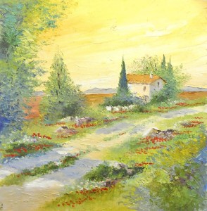 Jean Marie Ferrer artiste peintre de Provence, vente en ligne de tableaux à l'huile au couteau sur toile au couleurs de la Provence. Tableaux carrés sans châssis. La clé des champs.