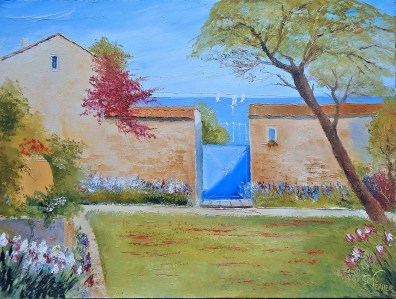 Jean Marie Ferrer artiste peintre de Provence, vente en ligne de tableaux à l'huile au couteau sur toile au couleurs de la Provence. Au jardin.