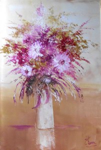 Artiste peintre de Provence, vente de tableaux. CAMAÎEU DE FLEURS