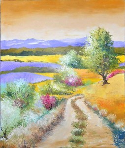 Jean Marie Ferrer artiste peintre de Provence, vente en ligne de tableaux à l'huile au couteau sur toile au couleurs de la Provence. Tableaux vendus en collection privée. Promenade en haute Provence.