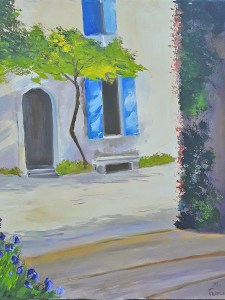 Jean Marie Ferrer artiste peintre de Provence, vente en ligne de tableaux à l'huile au couteau sur toile au couleurs de la Provence. Le bougainvillier