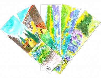 Artiste peintre de Provence, vente de marques pages. Lavande